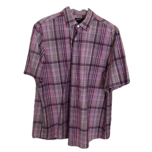 Claiborne Purple Plaid Shirt Size L